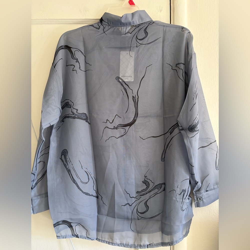 Gray Abstract Patterned Button-Up Shirt - Picture 2 of 4